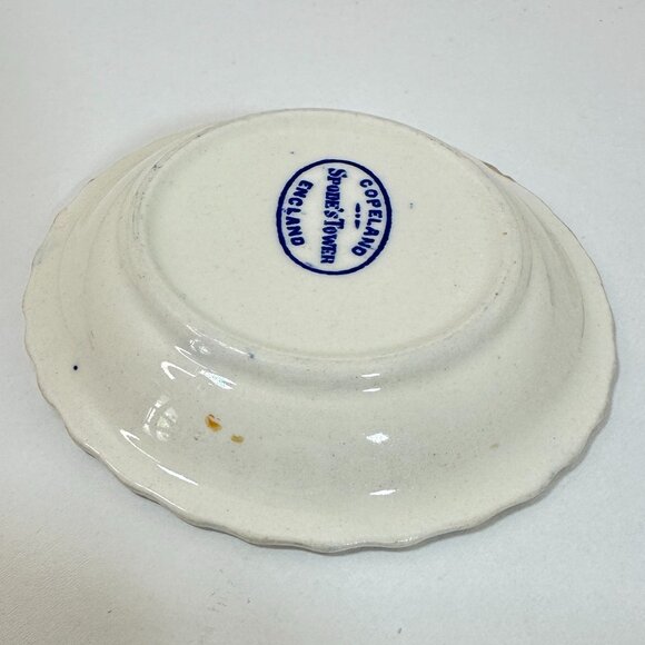 VTG Copeland Spode Tower Blue/White Butter Pat Mini Trinket Plate 3 -1/8"x 3/4" - Picture 7 of 7